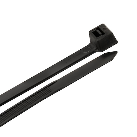 Forney Cable Tie, 14-1/2 in L, 3.80 in Max Bundle Dia., Black, Nylon 6/6, 120 lb Strength, 100 PK 62071